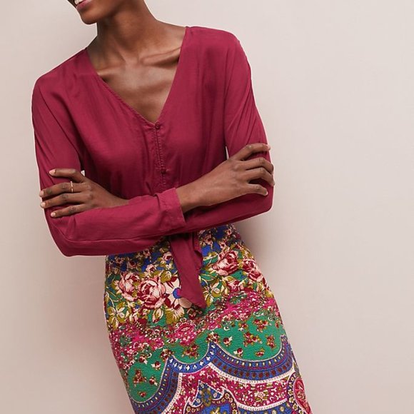 Anthropologie Maeve Sheffield Pencil Skirt floral - Picture 2 of 7